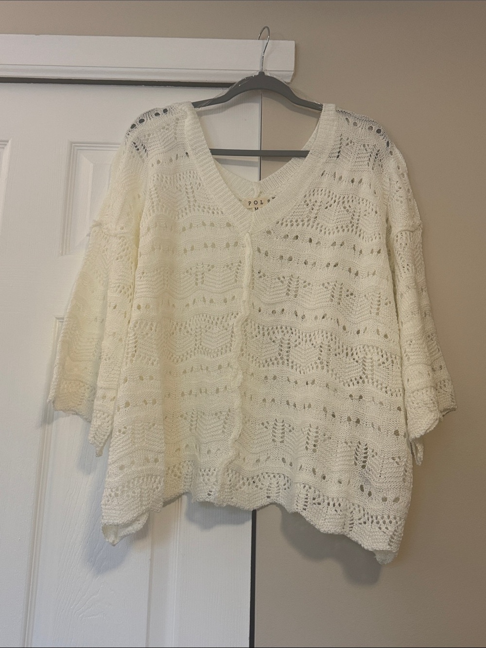 POL Open Knit V-Neck Sweater NWOT